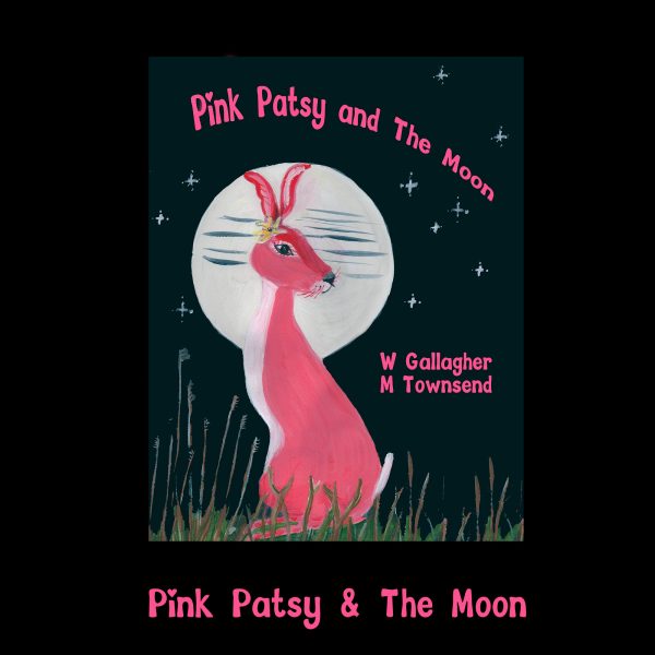 pink patsy and the moon Cover of the children's picture book Pink Patsy and the Moon by Wendy Gallagher and Margaret Townsend, featuring Pink Patsy, a bright pink hare, sitting beneath a full moon.