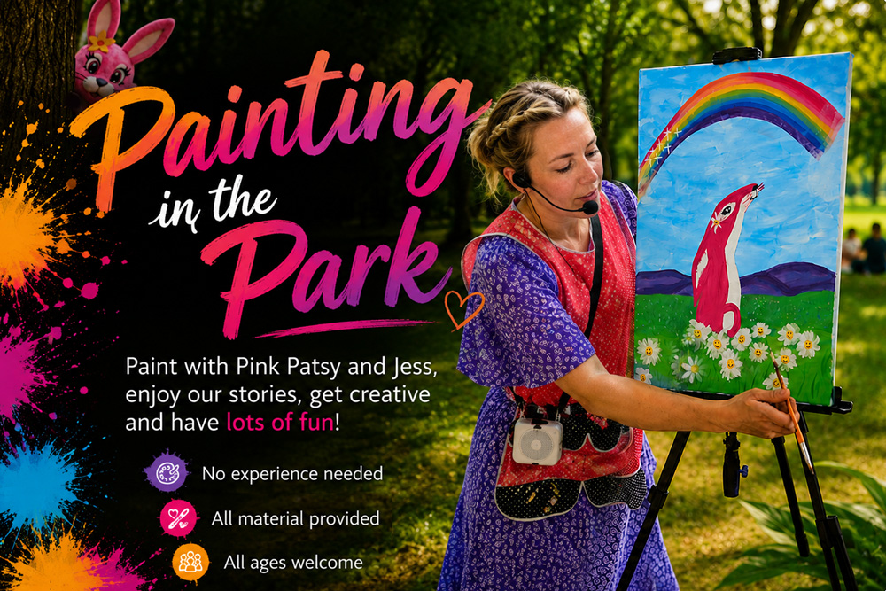 Paint in the park with pink patsy and jess