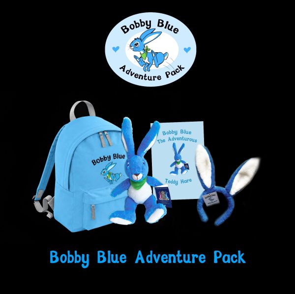 Bobby Blue Adventure Pack Bobby Blue Adventure Pack: blue rucksack, Bobby Blue Teddy Hare with passport, Adventure Diary and blue soft ears
