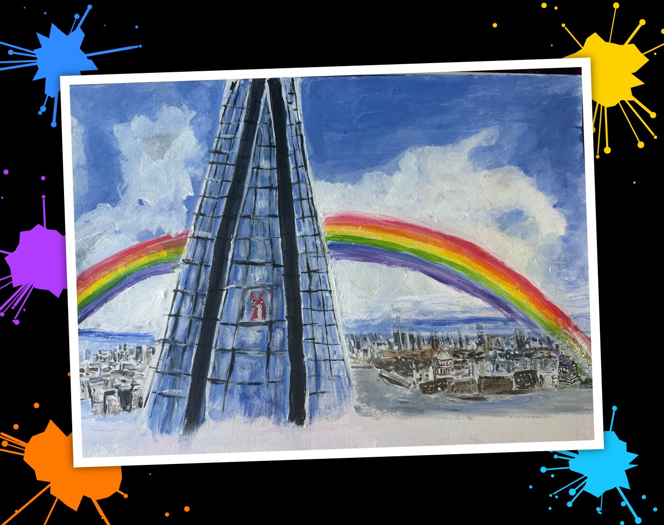 Margaret’s painting of Pink Patsy at The Shard