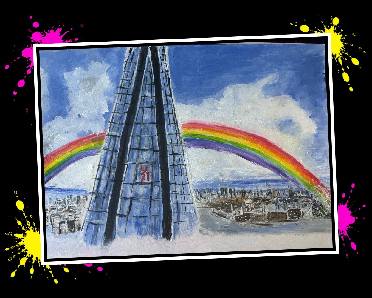 Margaret’s painting of Pink Patsy at The Shard