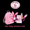 Pink Patsy Adventure Pack: pink rucksack, Pink Patsy Teddy Hare with passport, Adventure Diary and pink soft ears