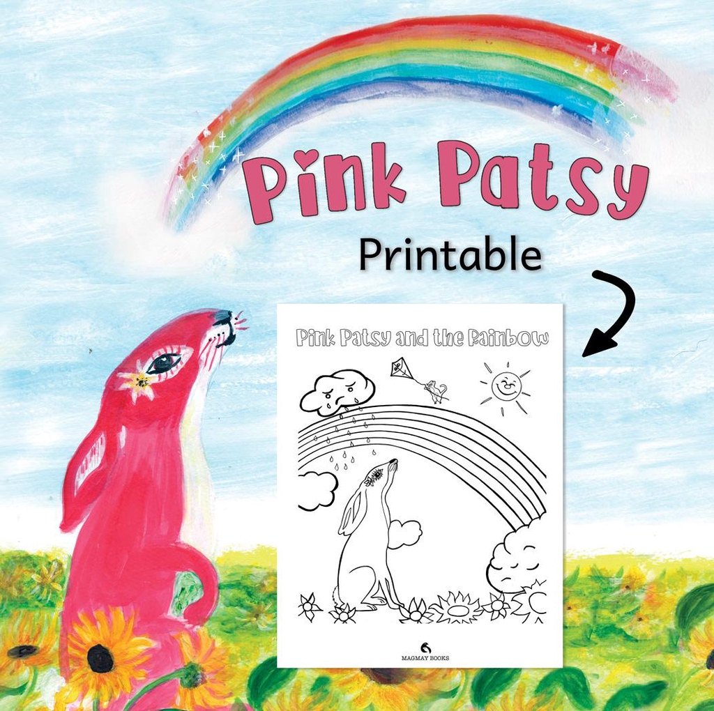Pink Patsy and the Rainbow printable colouring sheet from Magmay Books